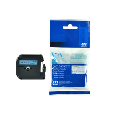 Afbeelding van Qi Brother MK-521 Lettertape 9mm Zwart op Blauw