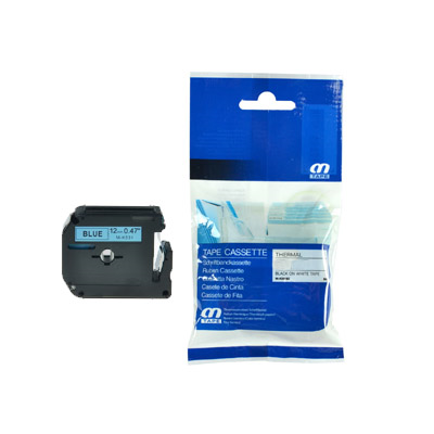 Afbeelding van Qi Brother MK-531 Lettertape 12mm Zwart op Blauw