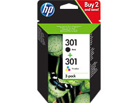 Afbeelding van Origineel HP 301 (N9J72AE) Inktcartridge Zwart + Kleur