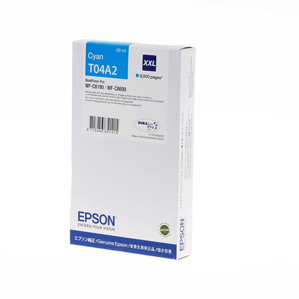Afbeelding van Origineel Epson T04A2 Inktcartridge Cyan extra HC